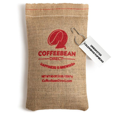 Coffee Bean Direct Unroasted CO2 Decaf Colombian Supremo 5-lb burlap bag